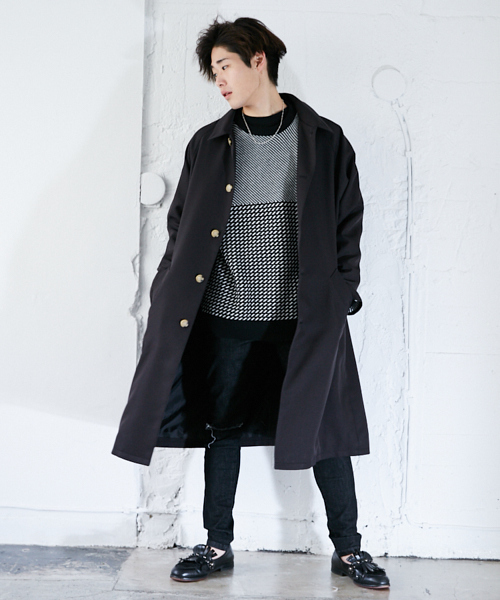 kutir(クティール)の「オーバーステンカラーコート(その他アウター・メンズ・ブラック/カーキ/ベージュ・SMALL/MEDIUM/LARGE)」の5枚目の写真