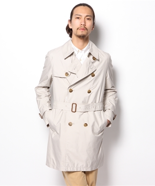 green label relaxing(グリーンレーベルリラクシング)の「□PE/NY トレンチコート ◆(トレンチコート・メンズ・ナチュラル/ライトブルー・MEDIUM/SMALL/LARGE/X-LARGE)」の1枚目の写真