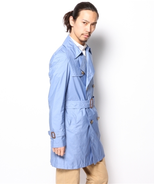 green label relaxing(グリーンレーベルリラクシング)の「□PE/NY トレンチコート ◆(トレンチコート・メンズ・ナチュラル/ライトブルー・MEDIUM/SMALL/LARGE/X-LARGE)」の4枚目の写真