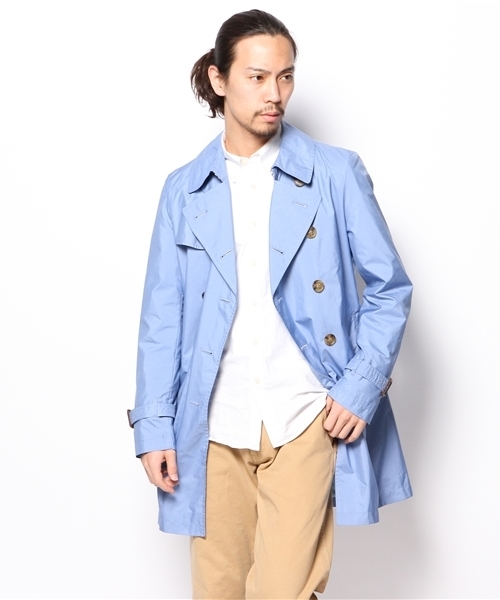 green label relaxing(グリーンレーベルリラクシング)の「□PE/NY トレンチコート ◆(トレンチコート・メンズ・ナチュラル/ライトブルー・MEDIUM/SMALL/LARGE/X-LARGE)」の9枚目の写真
