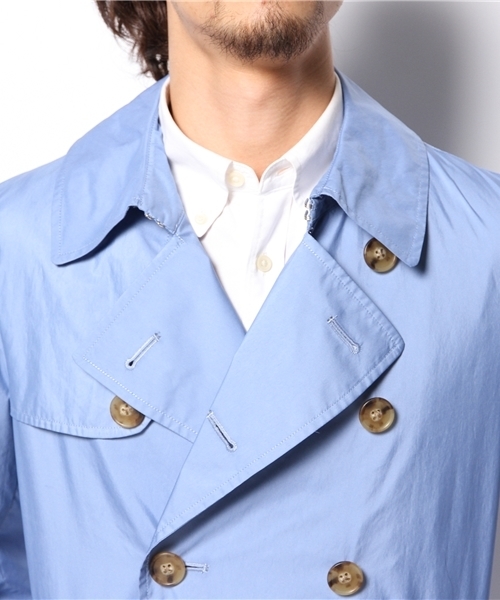 green label relaxing(グリーンレーベルリラクシング)の「□PE/NY トレンチコート ◆(トレンチコート・メンズ・ナチュラル/ライトブルー・MEDIUM/SMALL/LARGE/X-LARGE)」の10枚目の写真