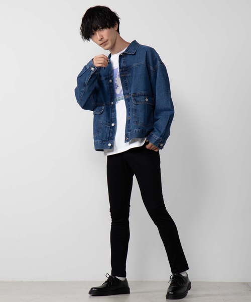 WEGO（ウィゴー）の「WEGO/ビッグシルエットデニムジャケット（デニムジャケット・メンズ・インディゴブルー/ダークインディゴブルー・MEDIUM/LARGE）」の7枚目の写真