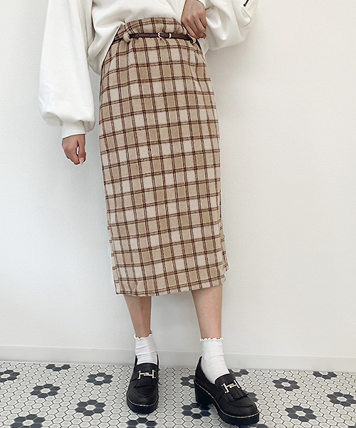 apres jour（アプレジュール）の「厚手チェックナロースカート【ZOZOTOWN限定アイテム】（スカート・レディース・ダークブラウン/ベージュ/ブラウン系その他・フリー）」の20枚目の写真
