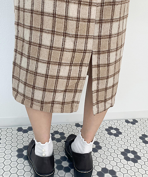 apres jour（アプレジュール）の「厚手チェックナロースカート【ZOZOTOWN限定アイテム】（スカート・レディース・ダークブラウン/ベージュ/ブラウン系その他・フリー）」の19枚目の写真