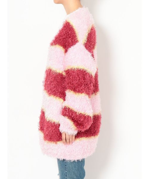 jouetie(ジュエティ)の「マルチボーダーニットカーデ(カーディガン/ボレロ・レディース・ベージュ/オフホワイト/ベビーピンク・MEDIUM)」の13枚目の写真