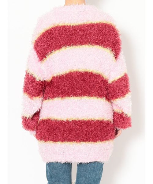 jouetie(ジュエティ)の「マルチボーダーニットカーデ(カーディガン/ボレロ・レディース・ベージュ/オフホワイト/ベビーピンク・MEDIUM)」の14枚目の写真