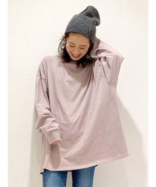Ungrid(アングリッド)の「ビッグシルエットロングスリーブTee(Tシャツ/カットソー)」|パープル