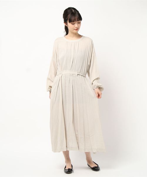 DouDou（ドゥドゥ）の「【WEB限定】前後2WAYワンピース（ワンピース・レディース・ブラック/ベージュ/ライトグレー・FREE）」の6枚目の写真