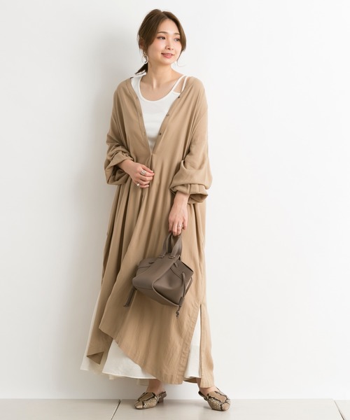 DouDou（ドゥドゥ）の「【WEB限定】前後2WAYワンピース（ワンピース・レディース・ブラック/ベージュ/ライトグレー・FREE）」の3枚目の写真