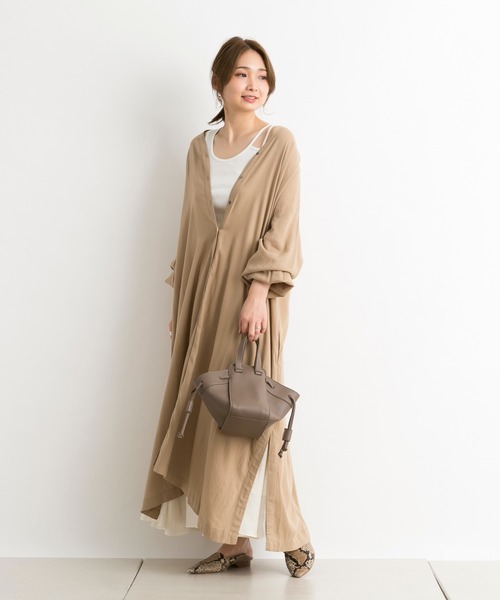 DouDou（ドゥドゥ）の「【WEB限定】前後2WAYワンピース（ワンピース・レディース・ブラック/ベージュ/ライトグレー・FREE）」の9枚目の写真