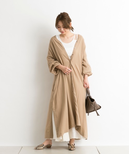 DouDou（ドゥドゥ）の「【WEB限定】前後2WAYワンピース（ワンピース・レディース・ブラック/ベージュ/ライトグレー・FREE）」の10枚目の写真