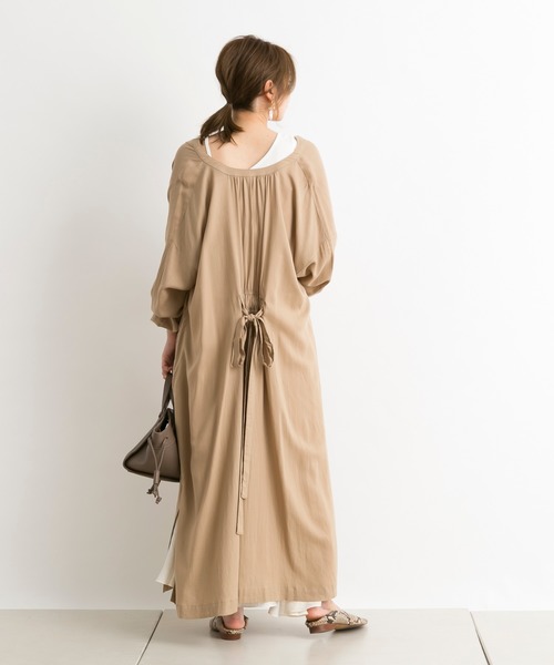 DouDou（ドゥドゥ）の「【WEB限定】前後2WAYワンピース（ワンピース・レディース・ブラック/ベージュ/ライトグレー・FREE）」の15枚目の写真