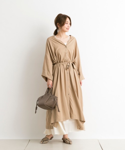 DouDou（ドゥドゥ）の「【WEB限定】前後2WAYワンピース（ワンピース・レディース・ブラック/ベージュ/ライトグレー・FREE）」の18枚目の写真