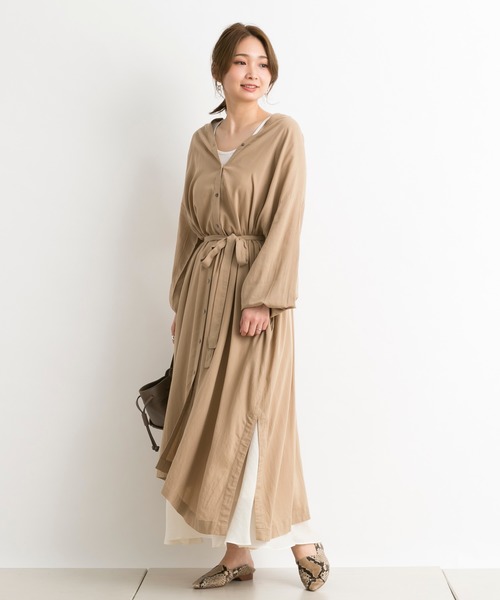 DouDou（ドゥドゥ）の「【WEB限定】前後2WAYワンピース（ワンピース・レディース・ブラック/ベージュ/ライトグレー・FREE）」の19枚目の写真