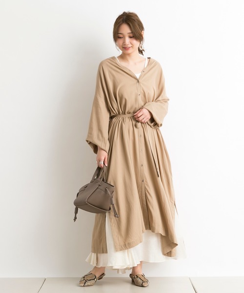 DouDou（ドゥドゥ）の「【WEB限定】前後2WAYワンピース（ワンピース・レディース・ブラック/ベージュ/ライトグレー・FREE）」の20枚目の写真