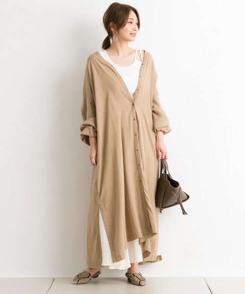 DouDou（ドゥドゥ）の「【WEB限定】前後2WAYワンピース（ワンピース・レディース・ブラック/ベージュ/ライトグレー・FREE）」の8枚目の写真