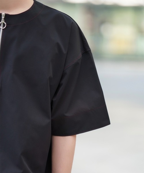 anown(アノン)の「配色ステッチハーフジップ 半袖Tシャツ【ファッションインフルエンサー とっしー×anown 限定コラボ】(Tシャツ/カットソー・メンズ・ブラック/レッド系その他・M/L)」の13枚目の写真