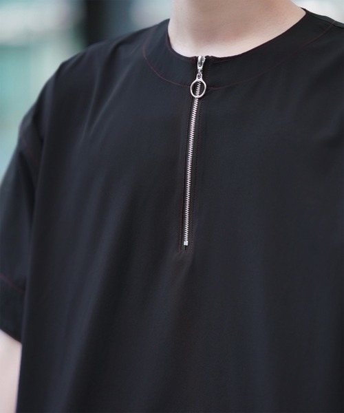 anown(アノン)の「配色ステッチハーフジップ 半袖Tシャツ【ファッションインフルエンサー とっしー×anown 限定コラボ】(Tシャツ/カットソー・メンズ・ブラック/レッド系その他・M/L)」の12枚目の写真