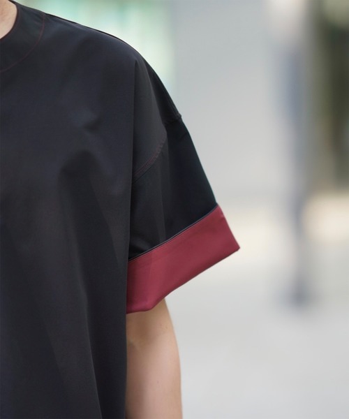 anown(アノン)の「配色ステッチハーフジップ 半袖Tシャツ【ファッションインフルエンサー とっしー×anown 限定コラボ】(Tシャツ/カットソー・メンズ・ブラック/レッド系その他・M/L)」の11枚目の写真