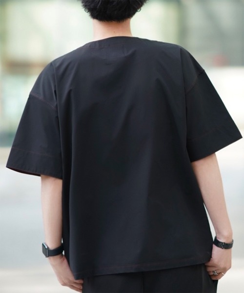 anown(アノン)の「配色ステッチハーフジップ 半袖Tシャツ【ファッションインフルエンサー とっしー×anown 限定コラボ】(Tシャツ/カットソー・メンズ・ブラック/レッド系その他・M/L)」の10枚目の写真