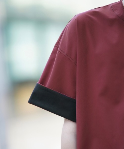 anown(アノン)の「配色ステッチハーフジップ 半袖Tシャツ【ファッションインフルエンサー とっしー×anown 限定コラボ】(Tシャツ/カットソー・メンズ・ブラック/レッド系その他・M/L)」の6枚目の写真