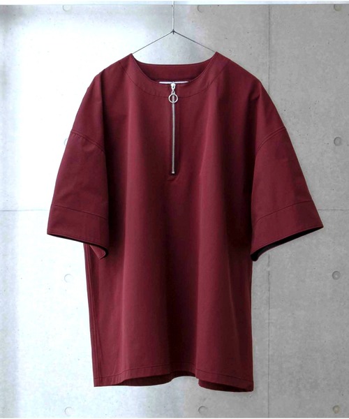 anown(アノン)の「配色ステッチハーフジップ 半袖Tシャツ【ファッションインフルエンサー とっしー×anown 限定コラボ】(Tシャツ/カットソー・メンズ・ブラック/レッド系その他・M/L)」の8枚目の写真
