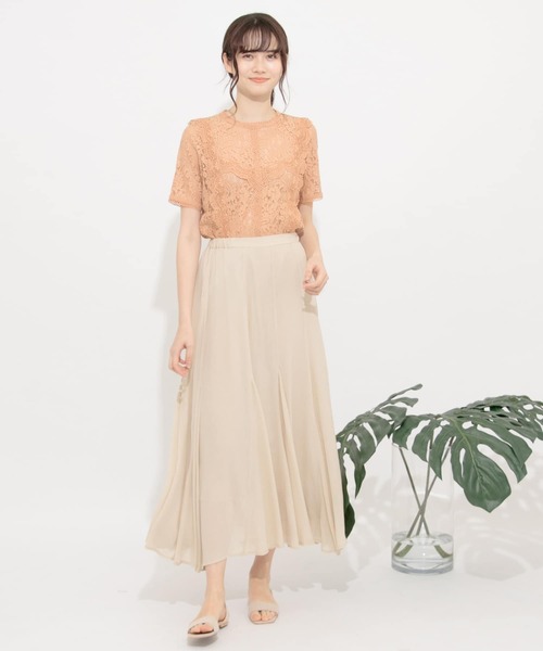 SENSE OF PLACE by URBAN RESEARCH（センスオブプレイスバイアーバンリサーチ）の「【STORY 5月号掲載】ハイネックレーストップ(半袖)（Tシャツ/カットソー・レディース・ピンク/オフホワイト/グリーン/ライトベージュ/ブラウン・FREE）」の7枚目の写真