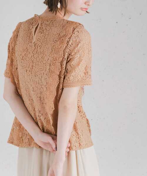 SENSE OF PLACE by URBAN RESEARCH（センスオブプレイスバイアーバンリサーチ）の「【STORY 5月号掲載】ハイネックレーストップ(半袖)（Tシャツ/カットソー・レディース・ピンク/オフホワイト/グリーン/ライトベージュ/ブラウン・FREE）」の11枚目の写真