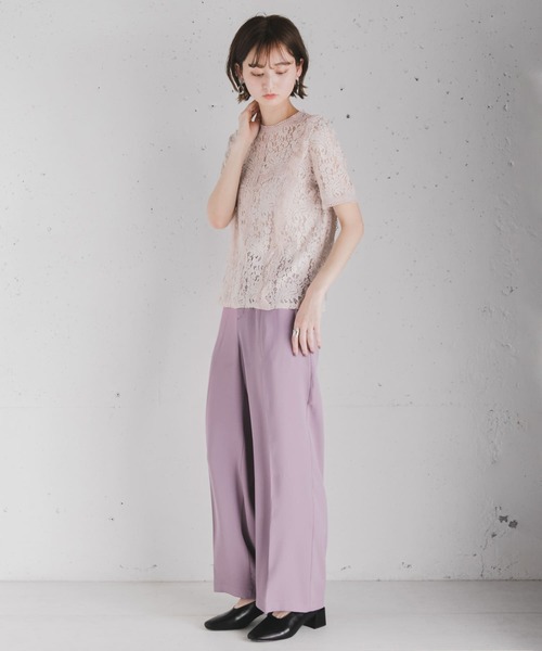 SENSE OF PLACE by URBAN RESEARCH（センスオブプレイスバイアーバンリサーチ）の「【STORY 5月号掲載】ハイネックレーストップ(半袖)（Tシャツ/カットソー・レディース・ピンク/オフホワイト/グリーン/ライトベージュ/ブラウン・FREE）」の18枚目の写真