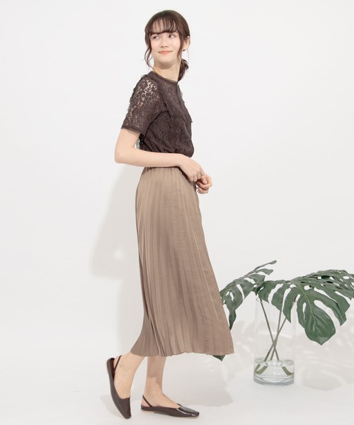SENSE OF PLACE by URBAN RESEARCH（センスオブプレイスバイアーバンリサーチ）の「【STORY 5月号掲載】ハイネックレーストップ(半袖)（Tシャツ/カットソー・レディース・ピンク/オフホワイト/グリーン/ライトベージュ/ブラウン・FREE）」の21枚目の写真