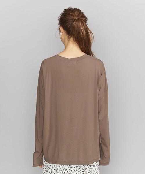 BEAUTY&YOUTH UNITED ARROWS（ビューティーアンドユースユナイテッドアローズ）の「BY コットンシアーワイドクルーネックカットソー（Tシャツ/カットソー・レディース・ホワイト/オレンジ/ネイビー/モカ/グレー・FREE）」の18枚目の写真