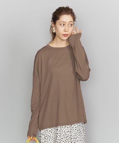 BEAUTY&YOUTH UNITED ARROWS（ビューティーアンドユースユナイテッドアローズ）の「BY コットンシアーワイドクルーネックカットソー（Tシャツ/カットソー・レディース・ホワイト/オレンジ/ネイビー/モカ/グレー・FREE）」の11枚目の写真