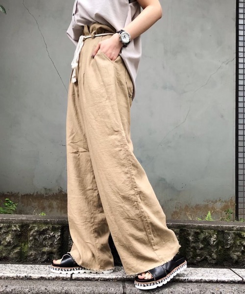 PAGEBOY（ページボーイ）の「【WEB限定アイテム】アサコンロープベルトパンツ（その他パンツ・レディース・ブラック/ベージュ/オフホワイト/パープル・FREE）」の3枚目の写真