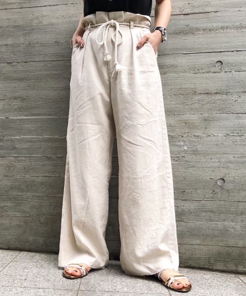 PAGEBOY（ページボーイ）の「【WEB限定アイテム】アサコンロープベルトパンツ（その他パンツ・レディース・ブラック/ベージュ/オフホワイト/パープル・FREE）」の9枚目の写真