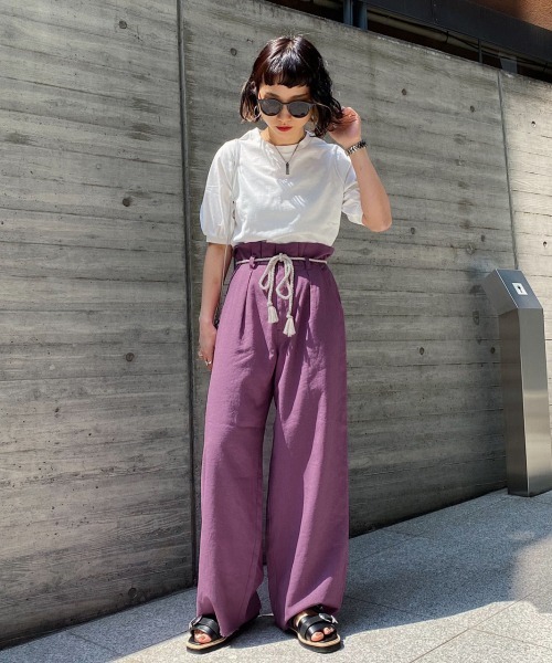 PAGEBOY（ページボーイ）の「【WEB限定アイテム】アサコンロープベルトパンツ（その他パンツ・レディース・ブラック/ベージュ/オフホワイト/パープル・FREE）」の19枚目の写真