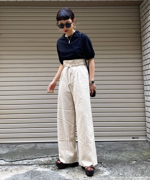 PAGEBOY（ページボーイ）の「【WEB限定アイテム】アサコンロープベルトパンツ（その他パンツ・レディース・ブラック/ベージュ/オフホワイト/パープル・FREE）」の21枚目の写真
