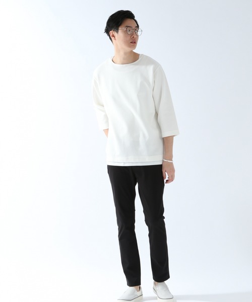 GLOBAL WORK（グローバルワーク）の「DRYタッチワッフルレイヤー7分袖/868176（Tシャツ/カットソー・メンズ・ホワイト/ブラック/ベージュ/グリーン・SMALL/MEDIUM/LARGE/X-LARGE）」の5枚目の写真