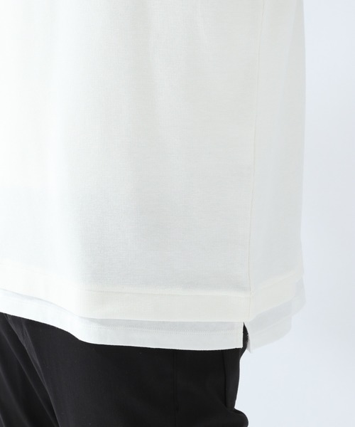 GLOBAL WORK（グローバルワーク）の「DRYタッチワッフルレイヤー7分袖/868176（Tシャツ/カットソー・メンズ・ホワイト/ブラック/ベージュ/グリーン・SMALL/MEDIUM/LARGE/X-LARGE）」の14枚目の写真