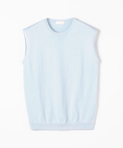 BALLSEY（ボールジィ）の「ハイゲージコットン ノースリーブプルオーバー（ニット/セーター・レディース・ミント/ダークブラウン/ネイビー/サックスブルー/ライトベージュ/ホワイト/グレー/ライトグレー/チャコールグレー/オレンジ/グリーン・M/S/L）」の11枚目の写真