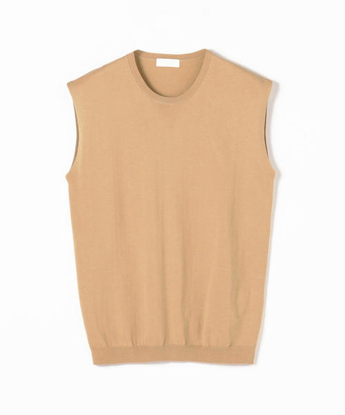 BALLSEY（ボールジィ）の「ハイゲージコットン ノースリーブプルオーバー（ニット/セーター・レディース・ミント/ダークブラウン/ネイビー/サックスブルー/ライトベージュ/ホワイト/グレー/ライトグレー/チャコールグレー/オレンジ/グリーン・M/S/L）」の7枚目の写真