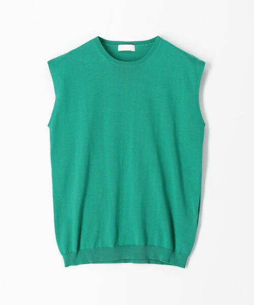 BALLSEY（ボールジィ）の「ハイゲージコットン ノースリーブプルオーバー（ニット/セーター・レディース・ミント/ダークブラウン/ネイビー/サックスブルー/ライトベージュ/ホワイト/グレー/ライトグレー/チャコールグレー/オレンジ/グリーン・M/S/L）」の8枚目の写真