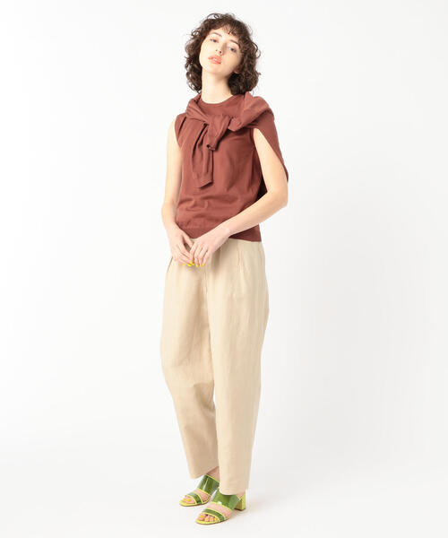 BALLSEY（ボールジィ）の「ハイゲージコットン ノースリーブプルオーバー（ニット/セーター・レディース・ミント/ダークブラウン/ネイビー/サックスブルー/ライトベージュ/ホワイト/グレー/ライトグレー/チャコールグレー/オレンジ/グリーン・M/S/L）」の22枚目の写真