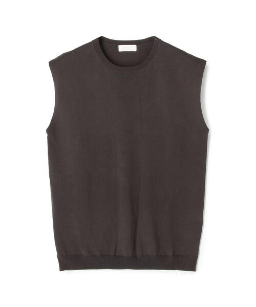 BALLSEY（ボールジィ）の「ハイゲージコットン ノースリーブプルオーバー（ニット/セーター・レディース・ミント/ダークブラウン/ネイビー/サックスブルー/ライトベージュ/ホワイト/グレー/ライトグレー/チャコールグレー/オレンジ/グリーン・M/S/L）」の19枚目の写真