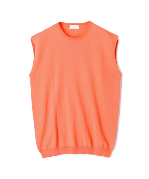 BALLSEY（ボールジィ）の「ハイゲージコットン ノースリーブプルオーバー（ニット/セーター・レディース・ミント/ダークブラウン/ネイビー/サックスブルー/ライトベージュ/ホワイト/グレー/ライトグレー/チャコールグレー/オレンジ/グリーン・M/S/L）」の17枚目の写真