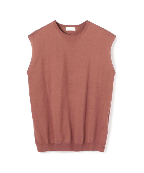 BALLSEY（ボールジィ）の「ハイゲージコットン ノースリーブプルオーバー（ニット/セーター・レディース・ミント/ダークブラウン/ネイビー/サックスブルー/ライトベージュ/ホワイト/グレー/ライトグレー/チャコールグレー/オレンジ/グリーン・M/S/L）」の15枚目の写真