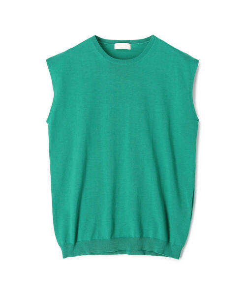 BALLSEY（ボールジィ）の「ハイゲージコットン ノースリーブプルオーバー（ニット/セーター・レディース・ミント/ダークブラウン/ネイビー/サックスブルー/ライトベージュ/ホワイト/グレー/ライトグレー/チャコールグレー/オレンジ/グリーン・M/S/L）」の14枚目の写真