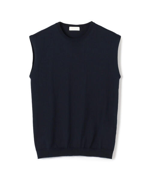 BALLSEY（ボールジィ）の「ハイゲージコットン ノースリーブプルオーバー（ニット/セーター・レディース・ミント/ダークブラウン/ネイビー/サックスブルー/ライトベージュ/ホワイト/グレー/ライトグレー/チャコールグレー/オレンジ/グリーン・M/S/L）」の12枚目の写真