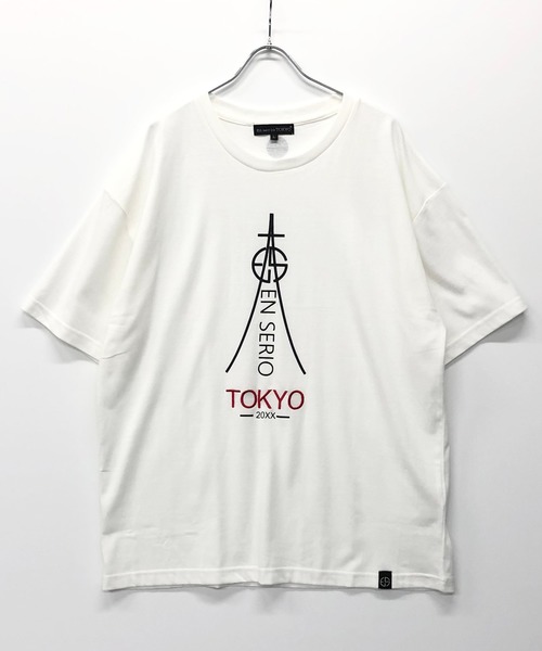 En serio TOKYO（エンソリオトーキョー）の「タワーロゴ ビッグシルエット Tシャツ【TOKYO20XX】（Tシャツ/カットソー・メンズ・ブラック/サンドベージュ/オフホワイト/スモークピンク・L/LL/S/M）」の20枚目の写真