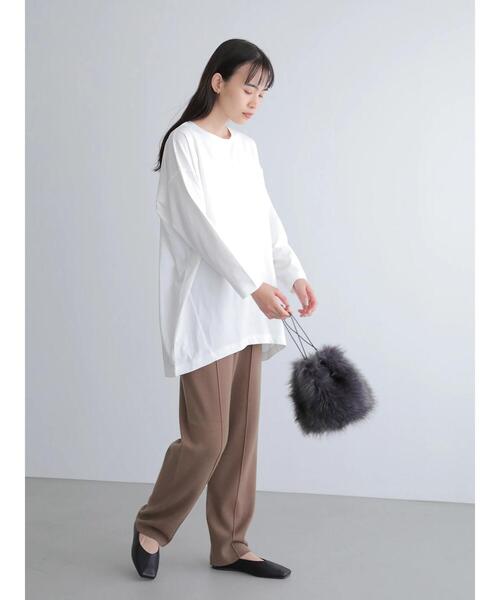 AMERICAN HOLIC（アメリカンホリック）の「ポケット付きコクーンカットチュニック　＊●（Tシャツ/カットソー・レディース・ブルー/モカ/ライトグレー/ブラック/オフホワイト・FREE）」の15枚目の写真