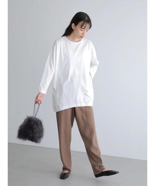 AMERICAN HOLIC（アメリカンホリック）の「ポケット付きコクーンカットチュニック　＊●（Tシャツ/カットソー・レディース・ブルー/モカ/ライトグレー/ブラック/オフホワイト・FREE）」の16枚目の写真